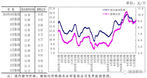 农业部：猪肉月度均价连续四个月下跌后回升