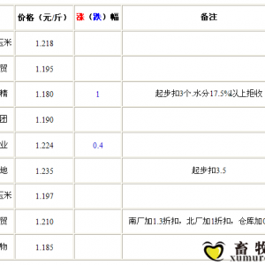9月11日山东深加工企业收购价格局部续降