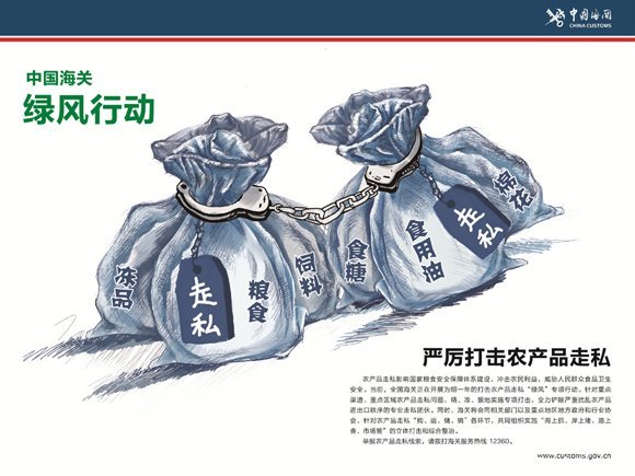中国海关：严厉打击粮食、饲料等农产品走私